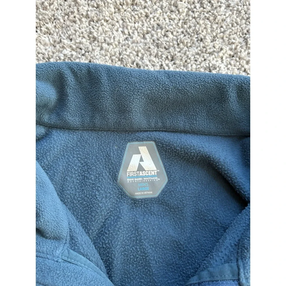 Eddie Bauer First Ascent Fleece Jacket Mens Larger 1/4‎ Zip Pullover Blue